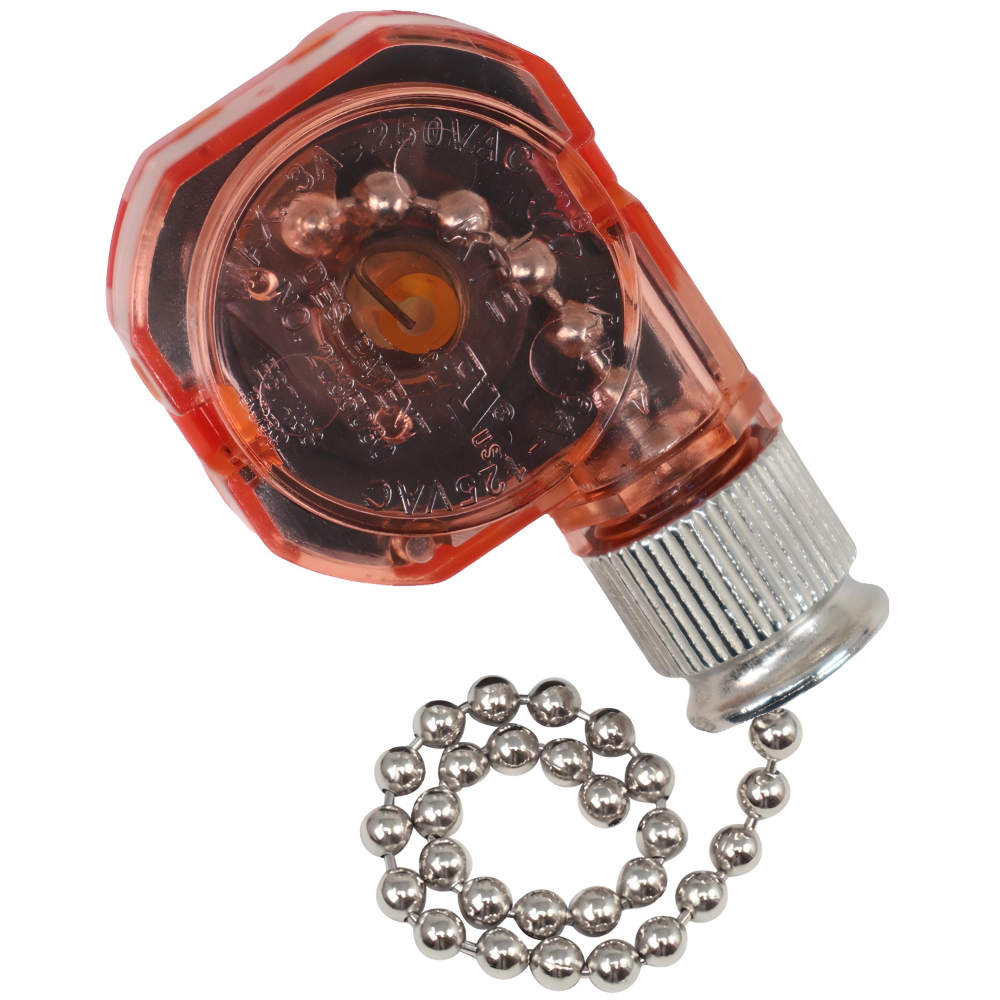 KTE 2035080 3089 Circuit R 3 Speed 4 Wire Pull Chain Switch For Fans and Appliances 6A 125VAC