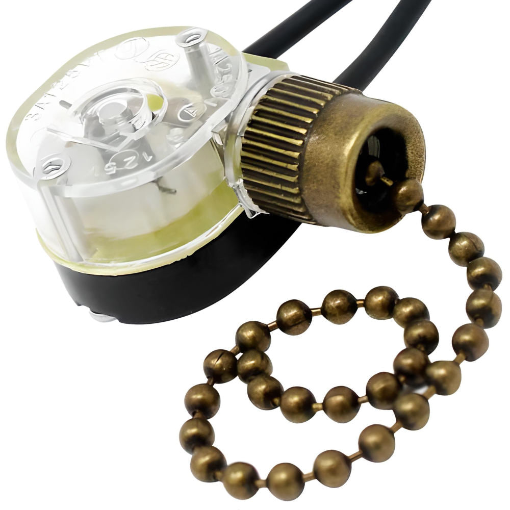 Zing Ear ZE-109 pull chain light switch - bronze