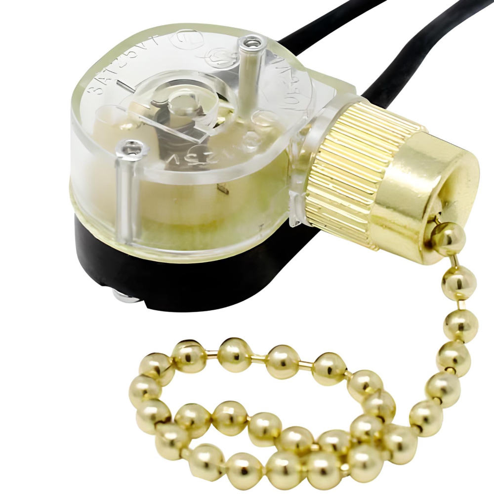 Zing Ear ZE-109 pull chain light switch - brass