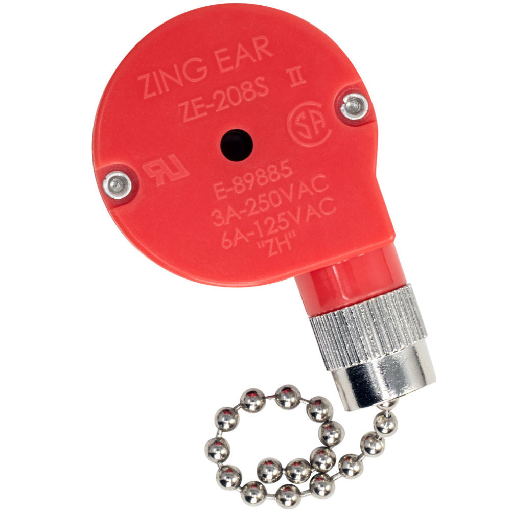 Zing Ear ZE-208S 3 speed 4 wire pull chain ceiling fan switch - nickel