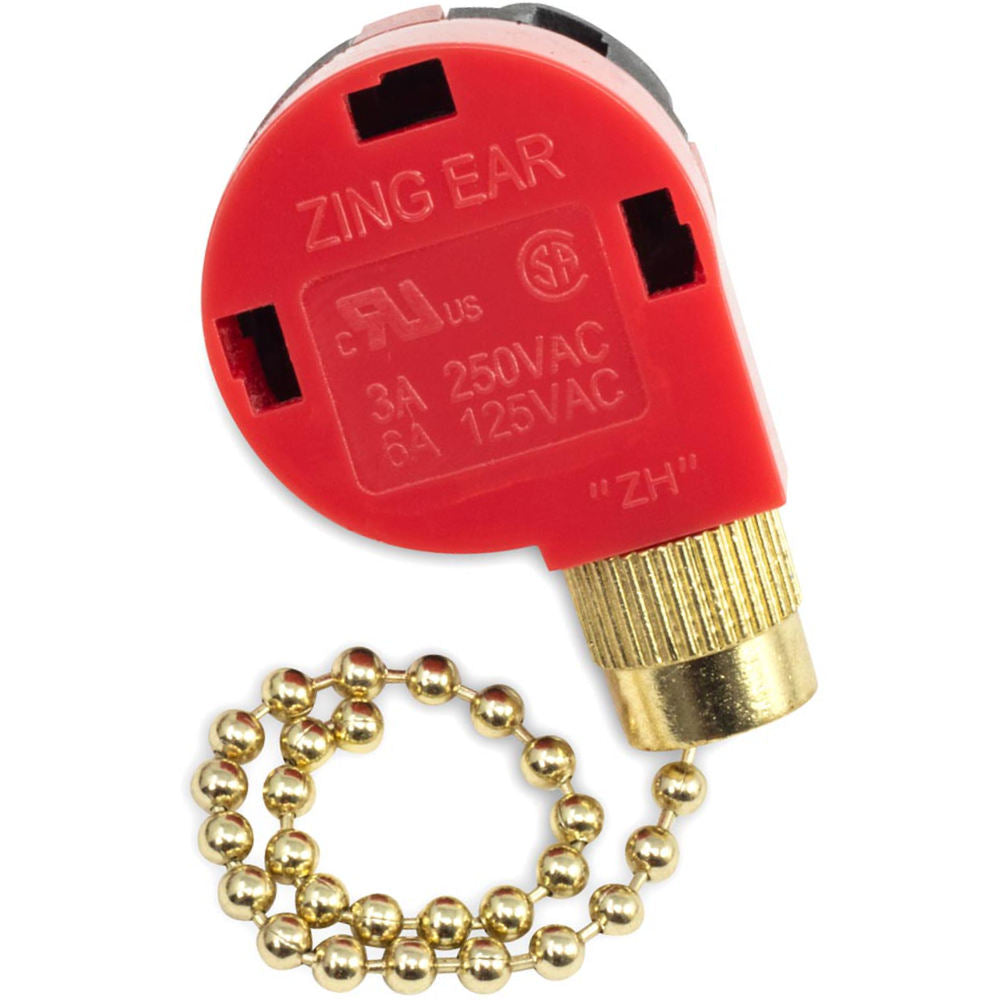 Zing Ear ZE-268S1 3 speed 4 wire pull chain fan switch replacement - brass